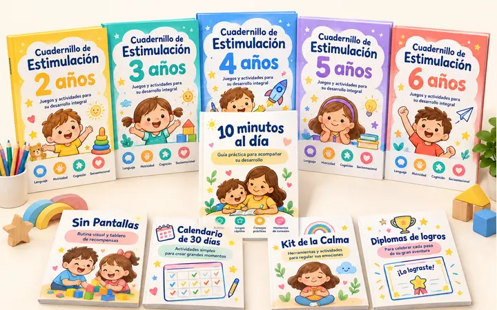 Paquete Completo: 5 cuadernillos, guía para padres y los 4 bonos